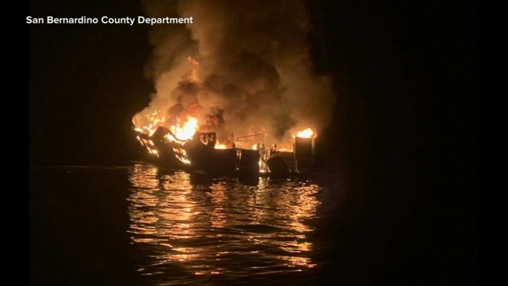 Dozens missing after boat fire off California coast