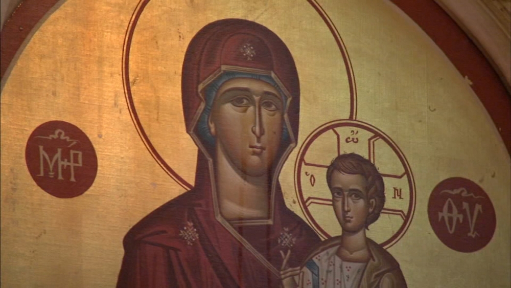 Crying Virgin Mary icon attracts crowds as historic church up for sale