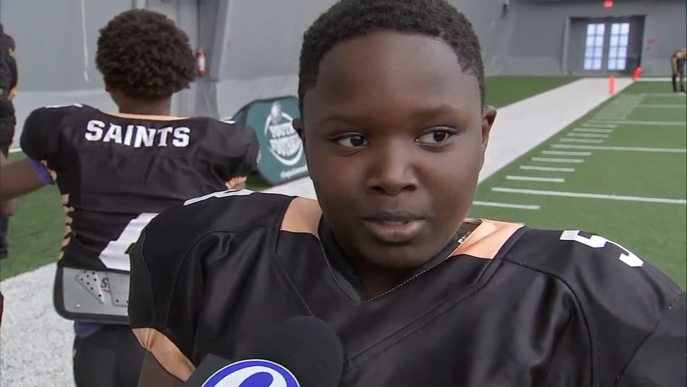 Youth teams scrimmage at Eagles practice facility