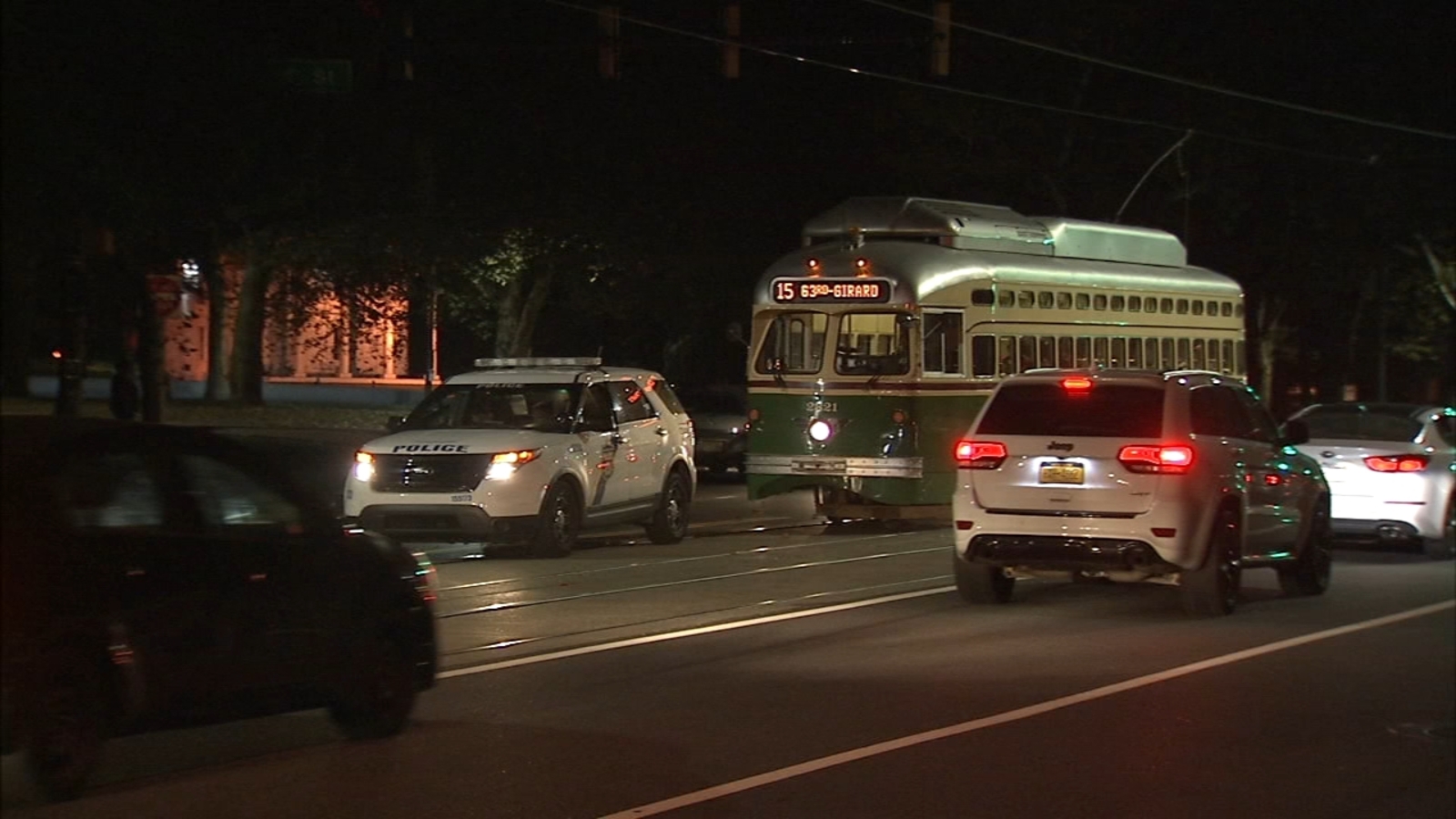 Person critical after incident involving car, trolley in Fairmount Park