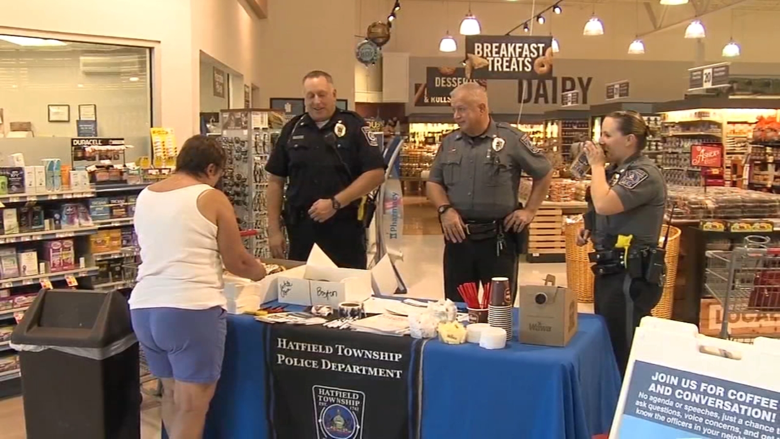 Hatfield Twp. Police Dept. "Coffee with a Cop" at Giant 6abc Philadelphia