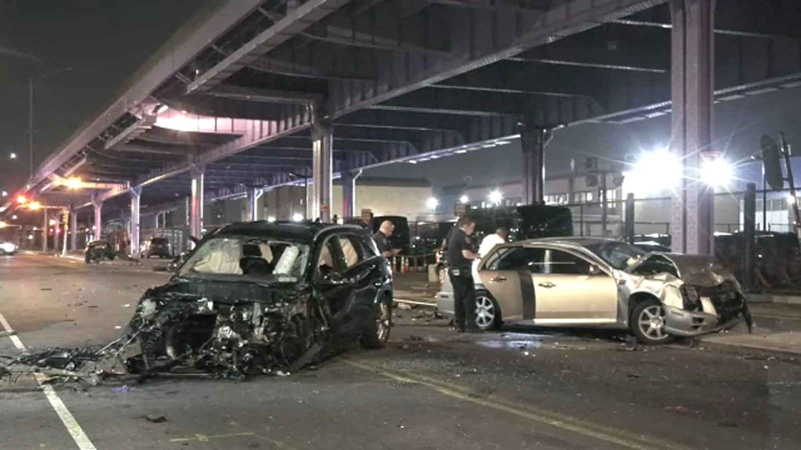 Car flips, hits other vehicles injuring 5 on Lower East Side of