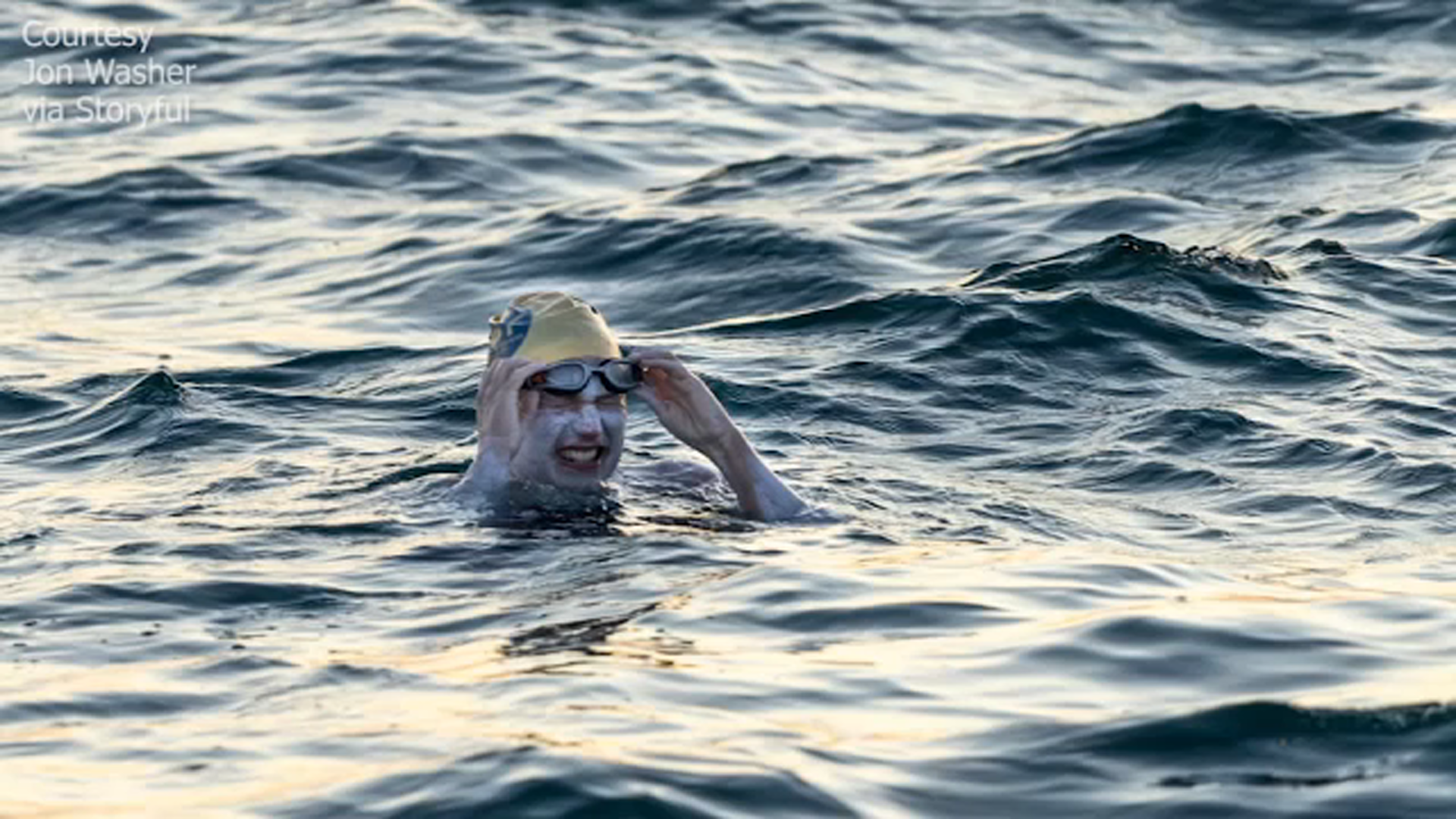 Cancer survivor becomes 1st person to swim English Channel 4 times without stopping