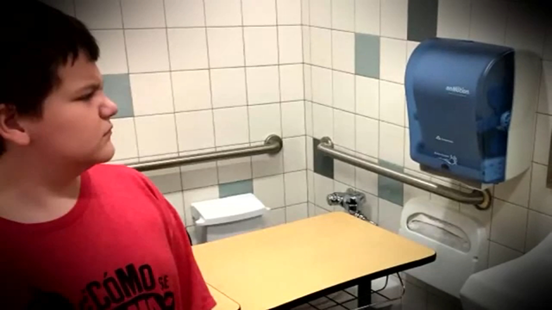 Student with autism given desk over toilet in bathroom