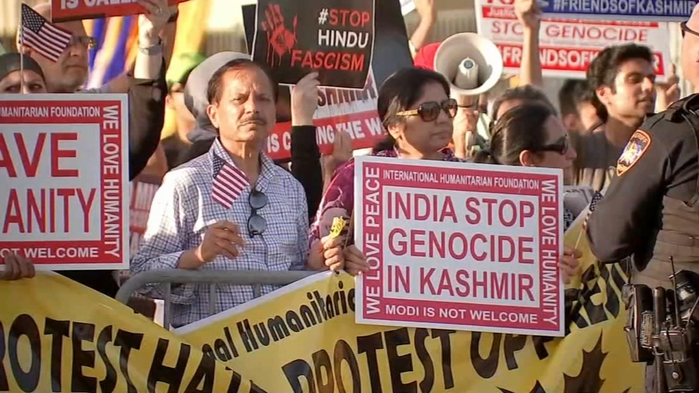 Protestors make presence known at Modi Houston rally