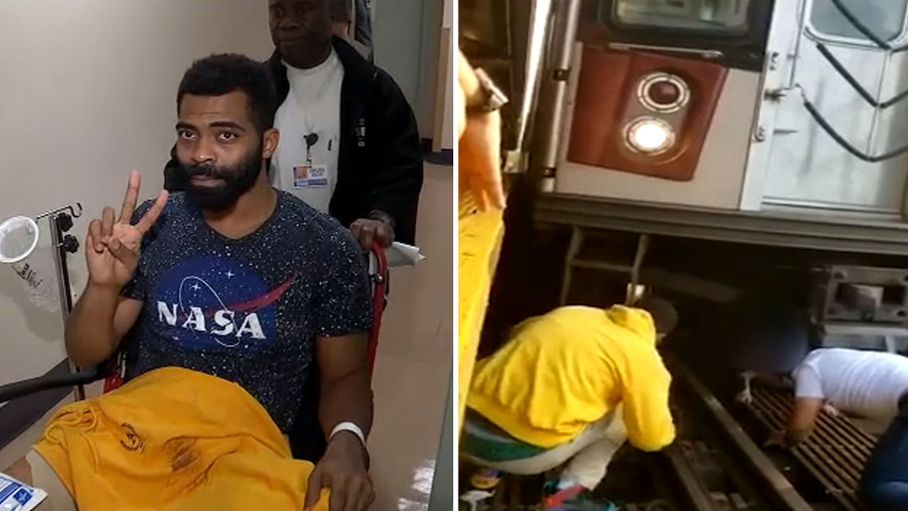 Commuters save girl after dad jumps with her in front of subway train in Bronx