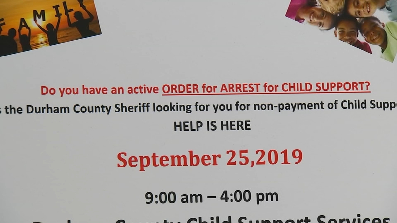Behind on child support? Durham offers amnesty - for 1 day only - ABC11 ...
