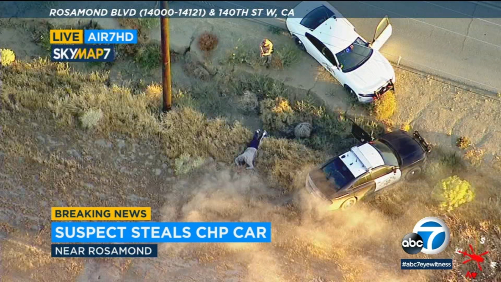 Suspect In Custody After Stealing Chp Cruiser Leading Wild Chase Through Antelope Valley 1346