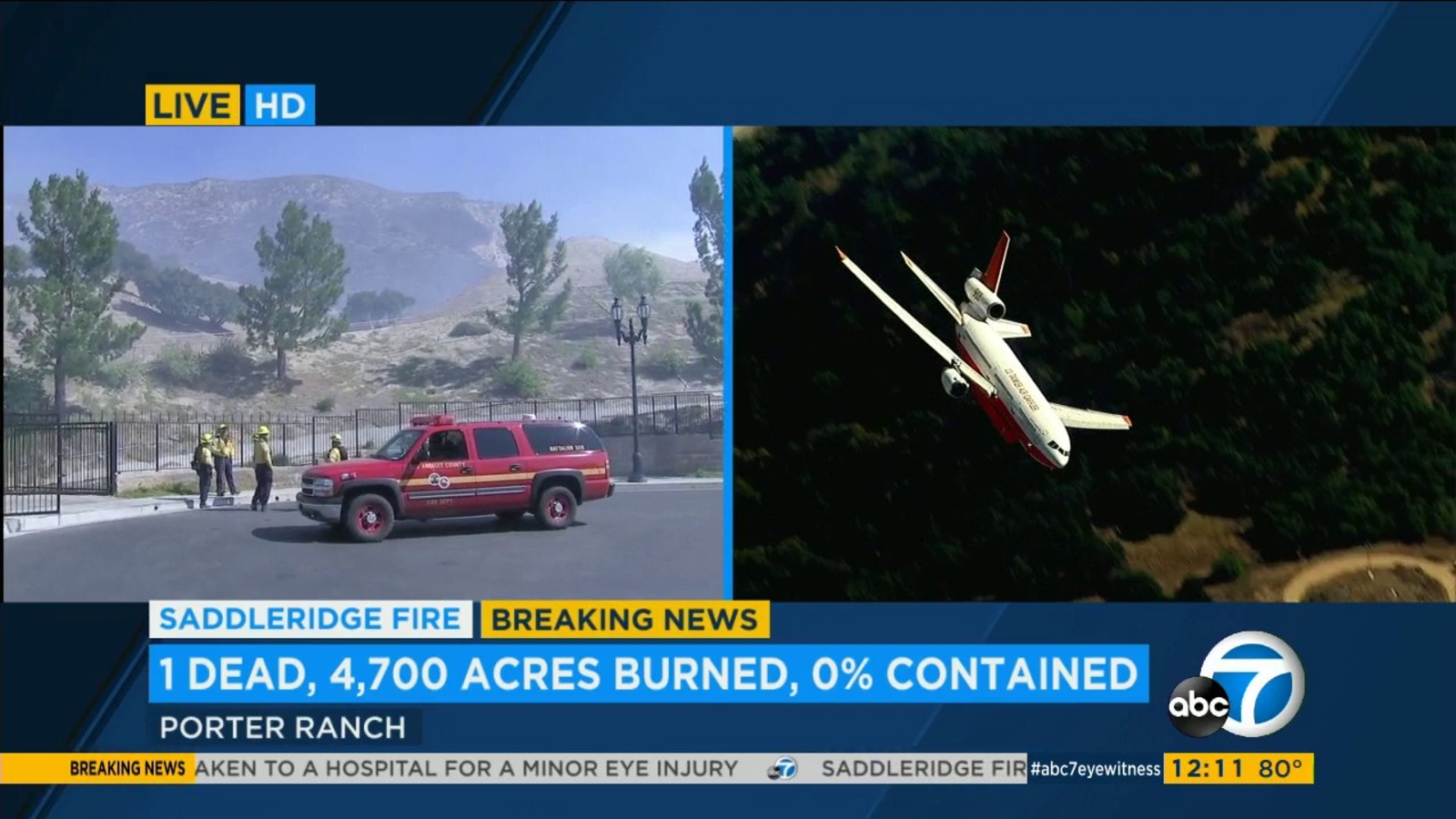 Saddleridge Fire approaches Porter Ranch neighborhood - ABC7 Los Angeles
