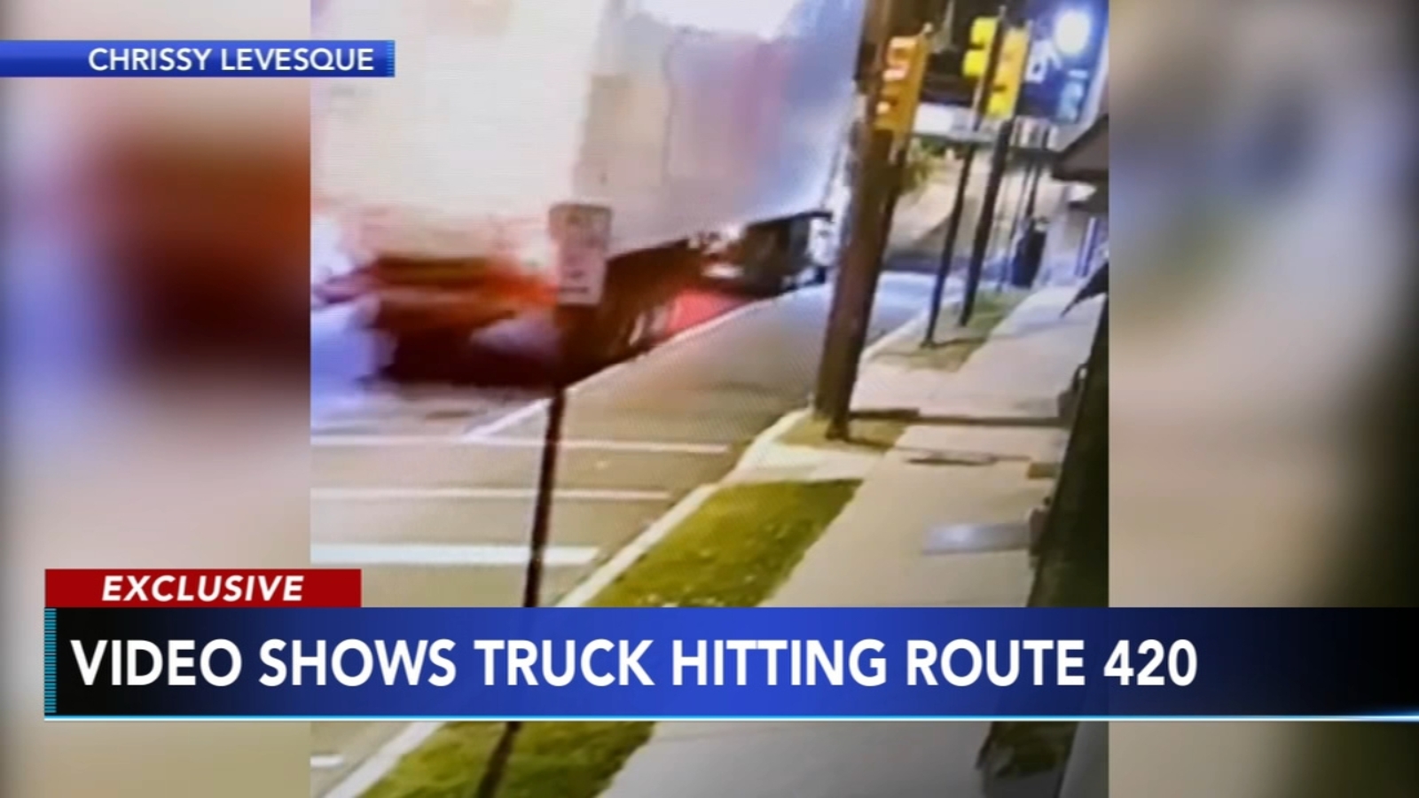 Video shows tractor trailer hitting bridge in Prospect Park, Delaware