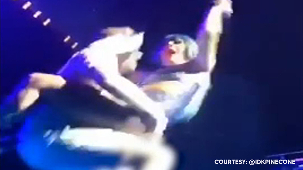 Lady Gaga and fan fall off stage in Las Vegas