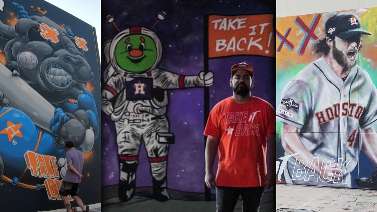 Houston's new murals after each Astros playoff win