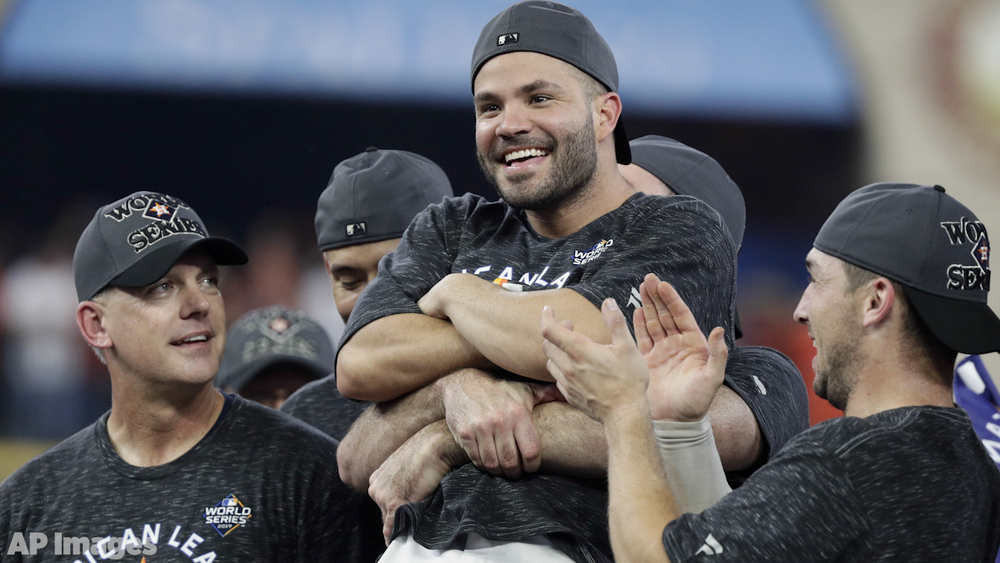 Altuve asks teammates not to rip off his jersey after big win