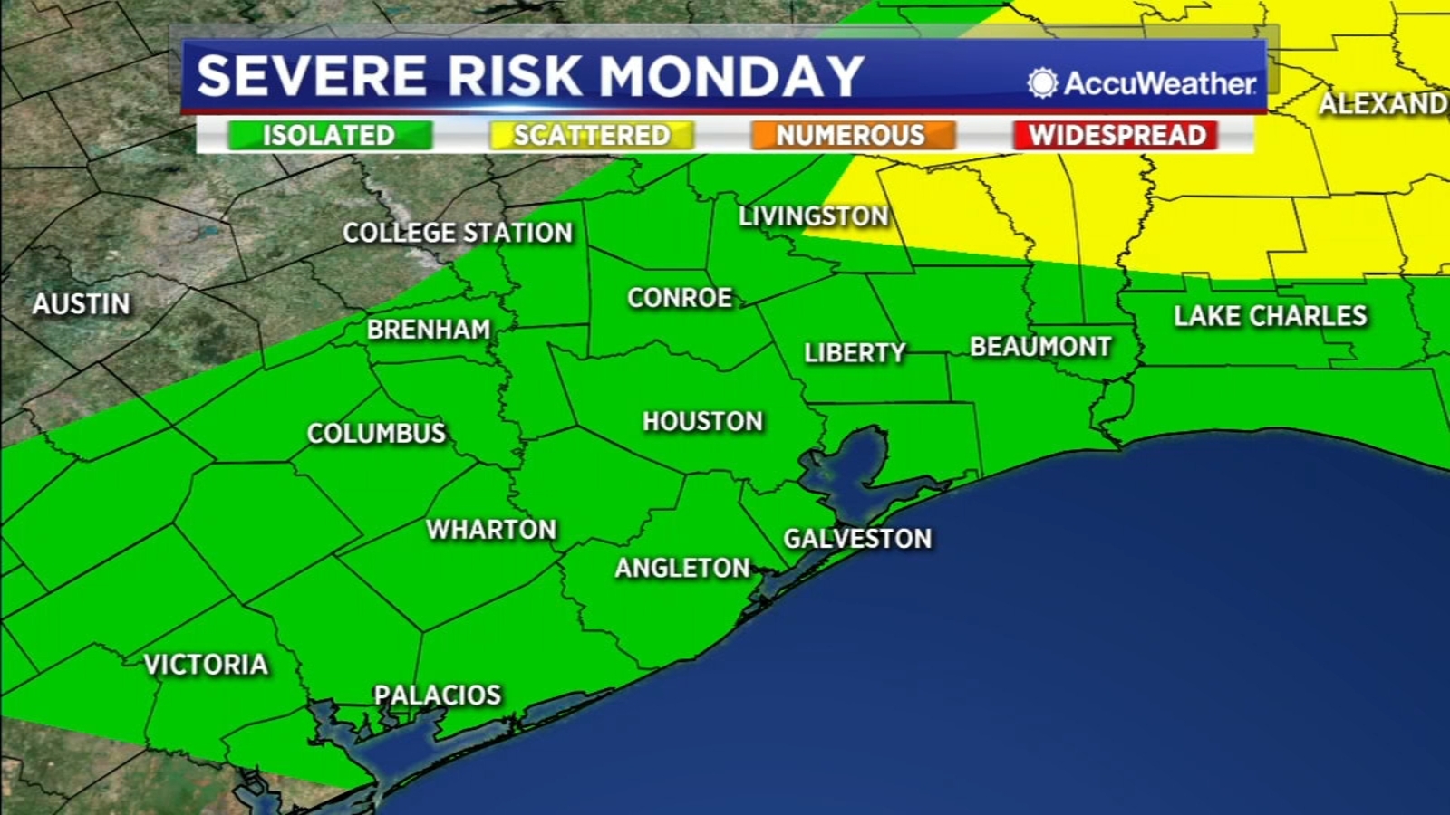 HOUSTON WEATHER Cold front arrives Monday morning bringing rain and