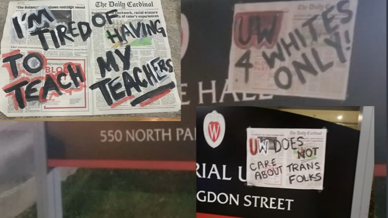 'Whites Only' message posted on UW-Madison building sign
