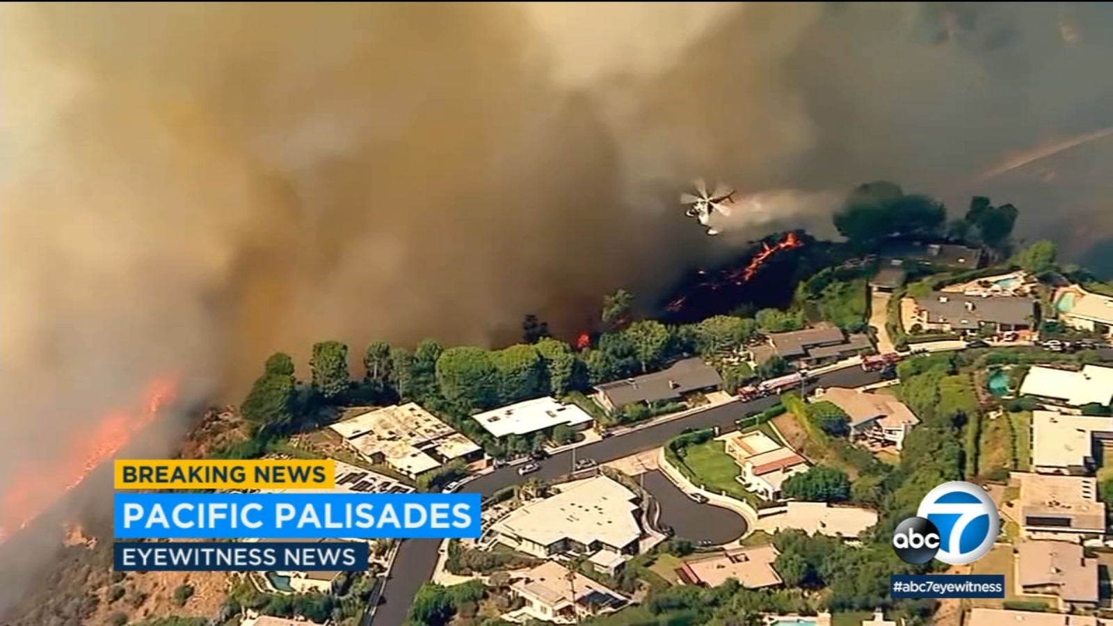 Palisades fire consumes 40 acres as it threatens hillside homes ABC7