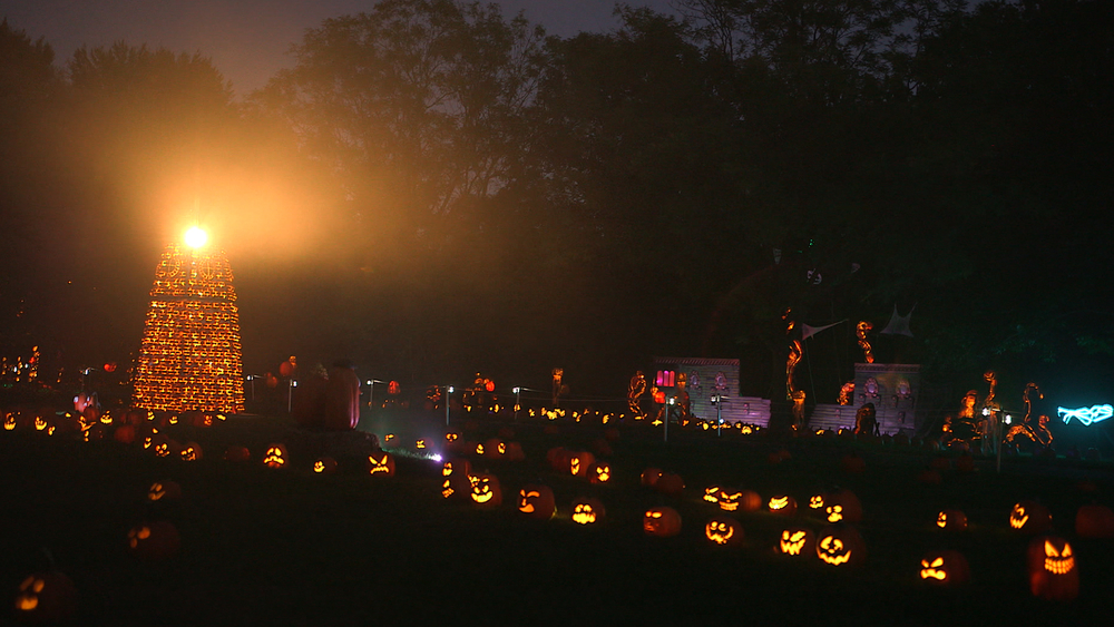 Fairmount Park is LIT with nearly 5,000 glowing Halloween pumpkin