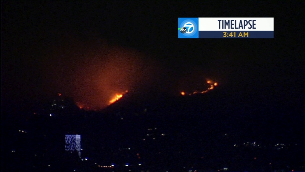 Getty Fire: Time-lapse video shows flames grow