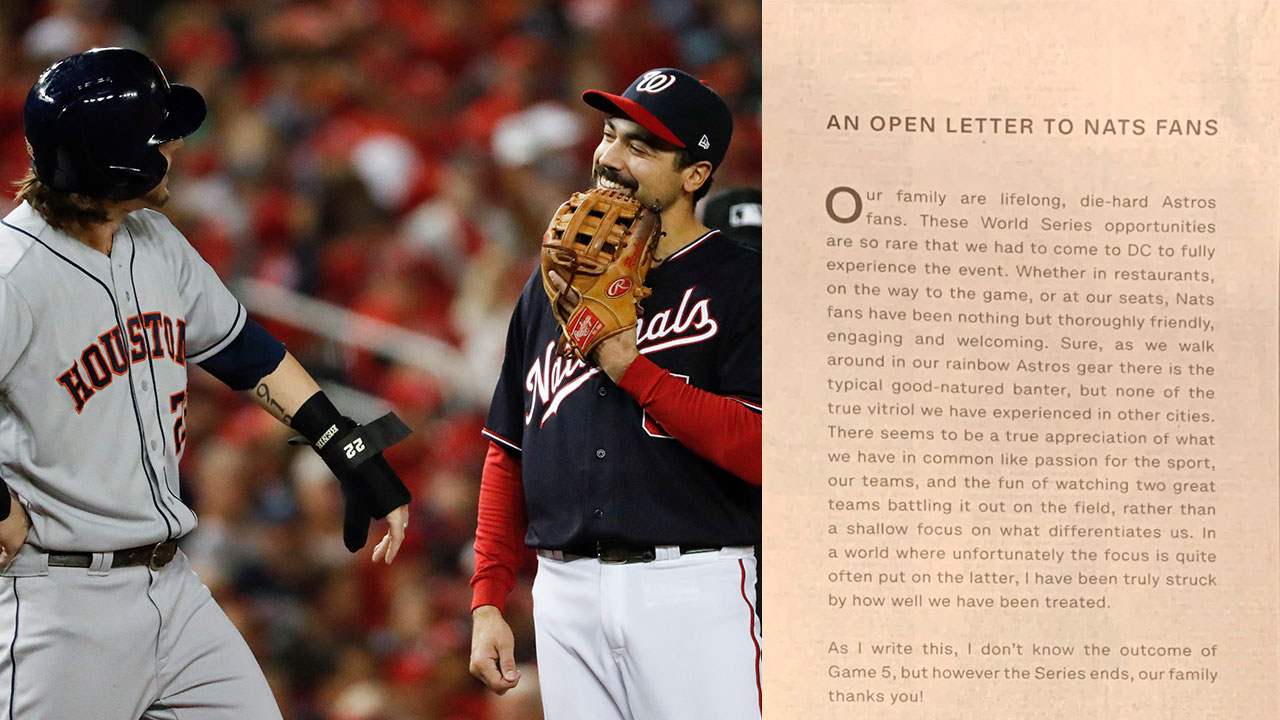 Astros fan takes out ad to thank classy Nats fans