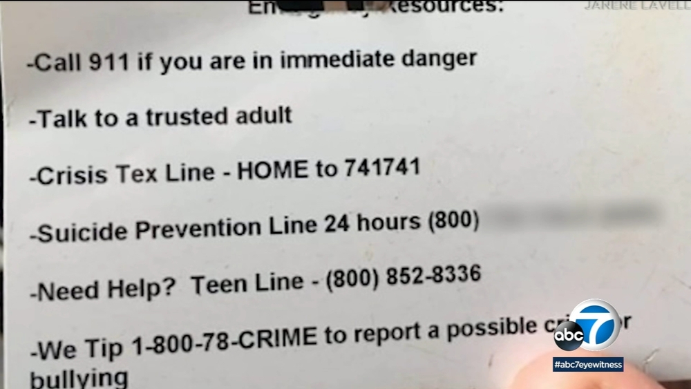 Lancaster school badges list phone sex line instead of suicide prevention number