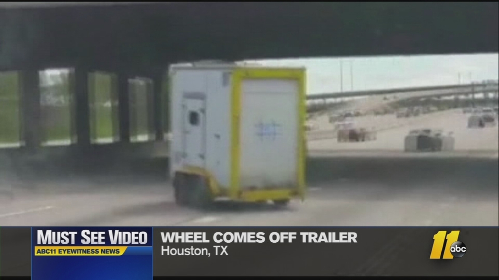 MustSee Videos Wheel comes off trailer while on highway ABC11