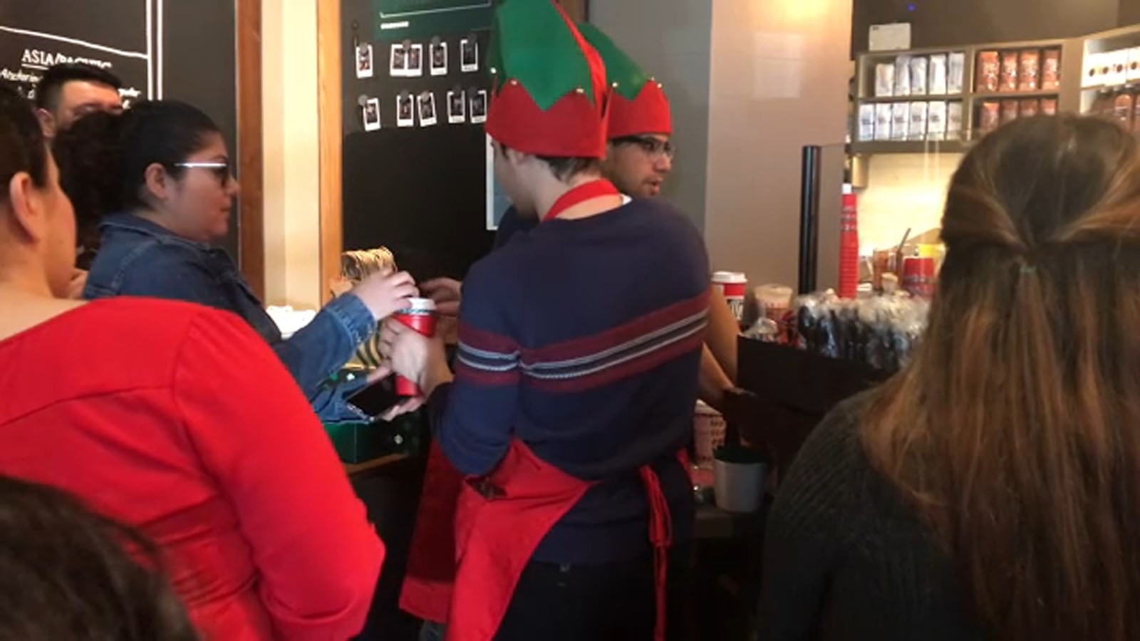 Fresno Starbucks jammed with customers vying for new holiday cups