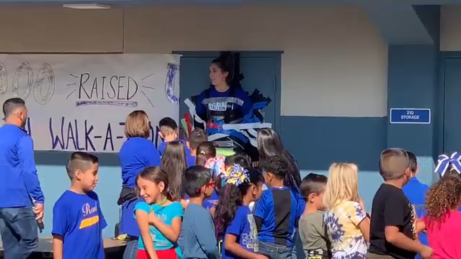 Dos Palos students duct tape principal to wall - as their reward