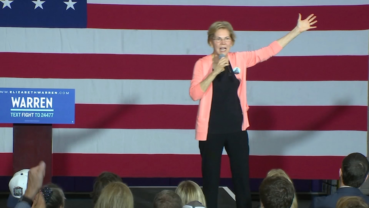 Democratic presidential candidate Elizabeth Warren campaign in Raleigh
