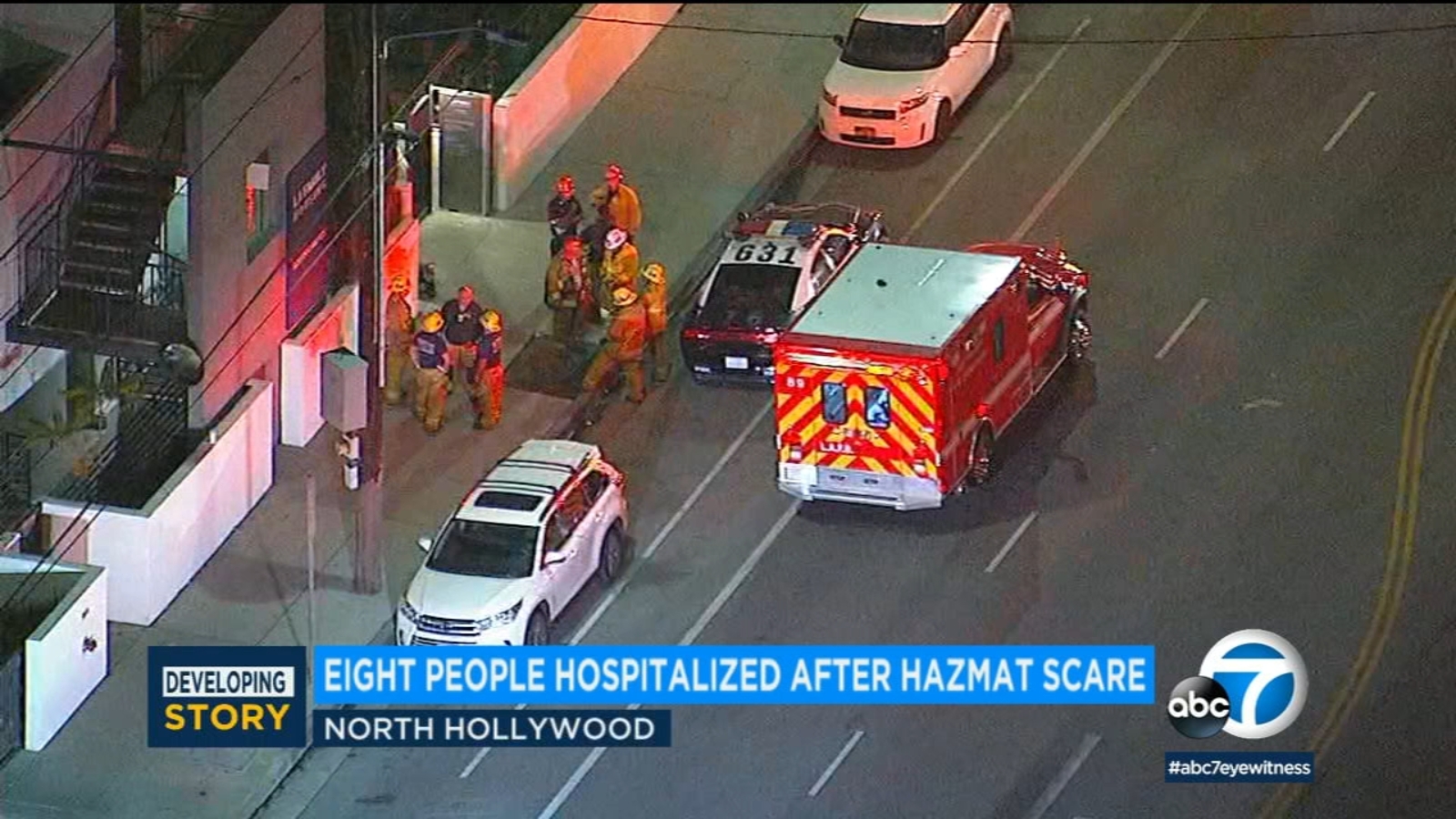 8 patients, including 2 LAPD officers, hospitalized after hazmat