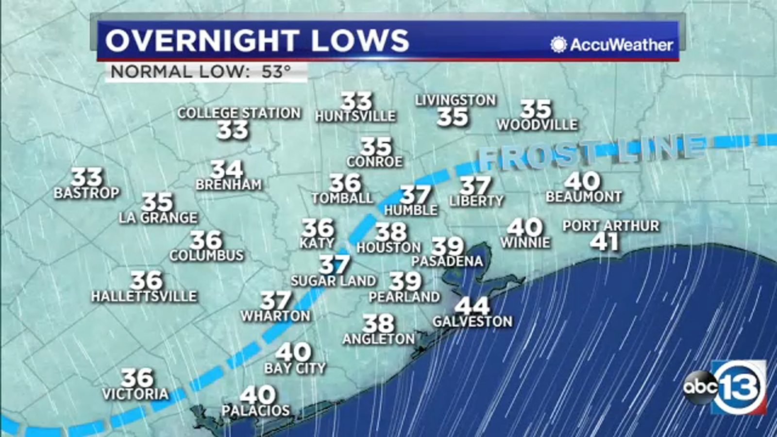 HOUSTON WEATHER Here's where a heavy frost could form overnight