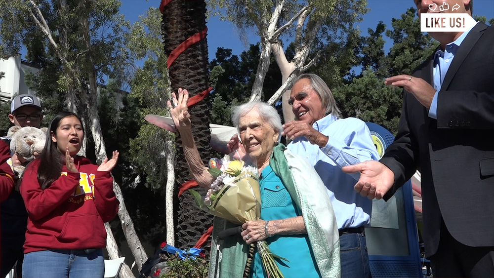 Adorable Centenarian Celebrates Birthday at Former High School