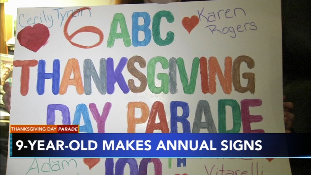 Young artist works hard making annual signs for Thanksgiving Day Parade