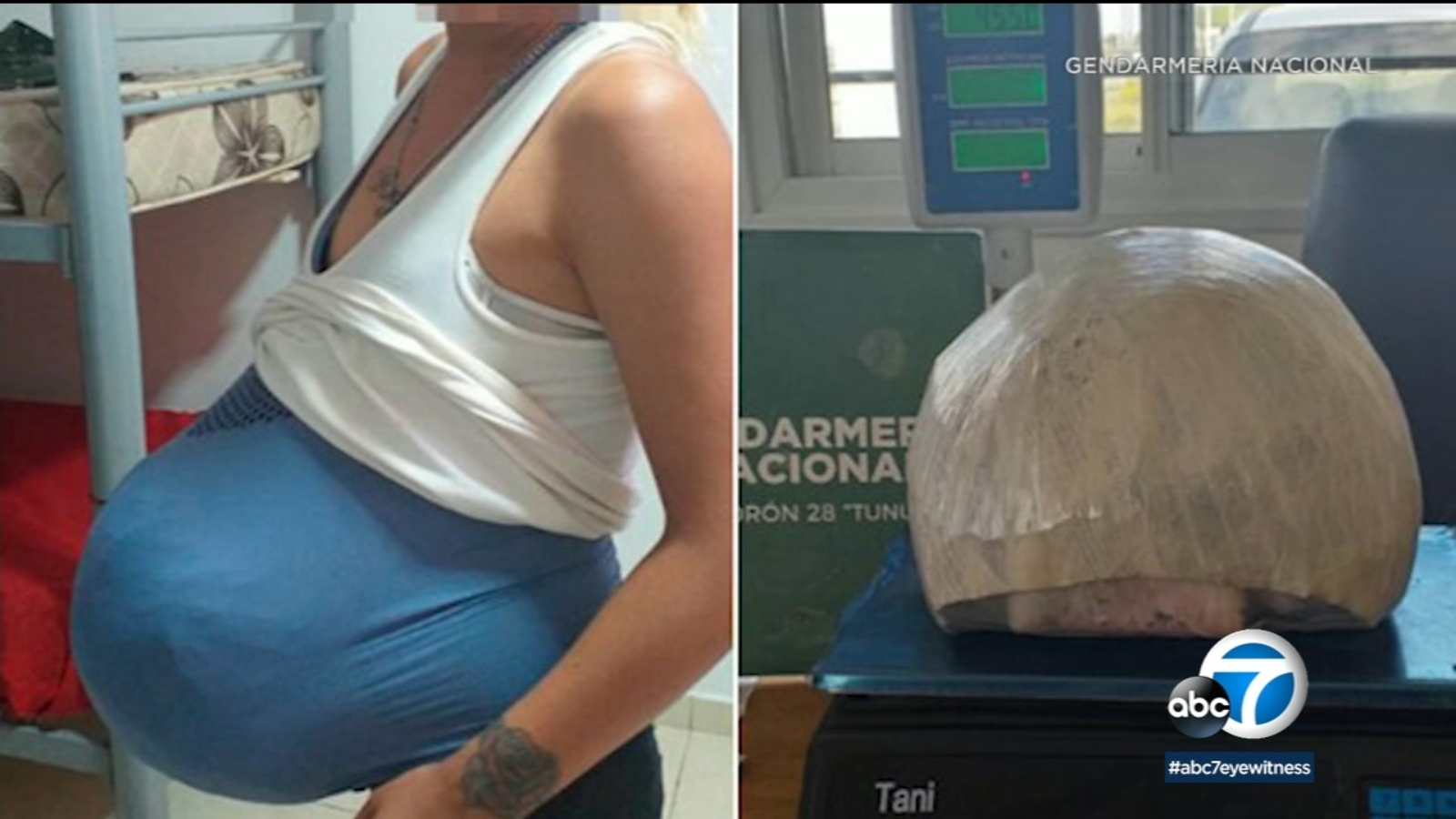 Woman in Argentina caught with 9 pounds of marijuana hidden inside fake baby bump
