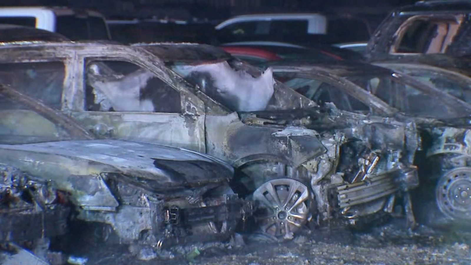 Overnight fire damages 27 cars at northeast Houston auction site - KTRK-TV