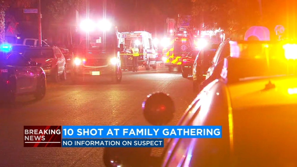 10 shot, 4 dead, as gunman opens fire on family watching football in east central Fresno, suspect still at large
