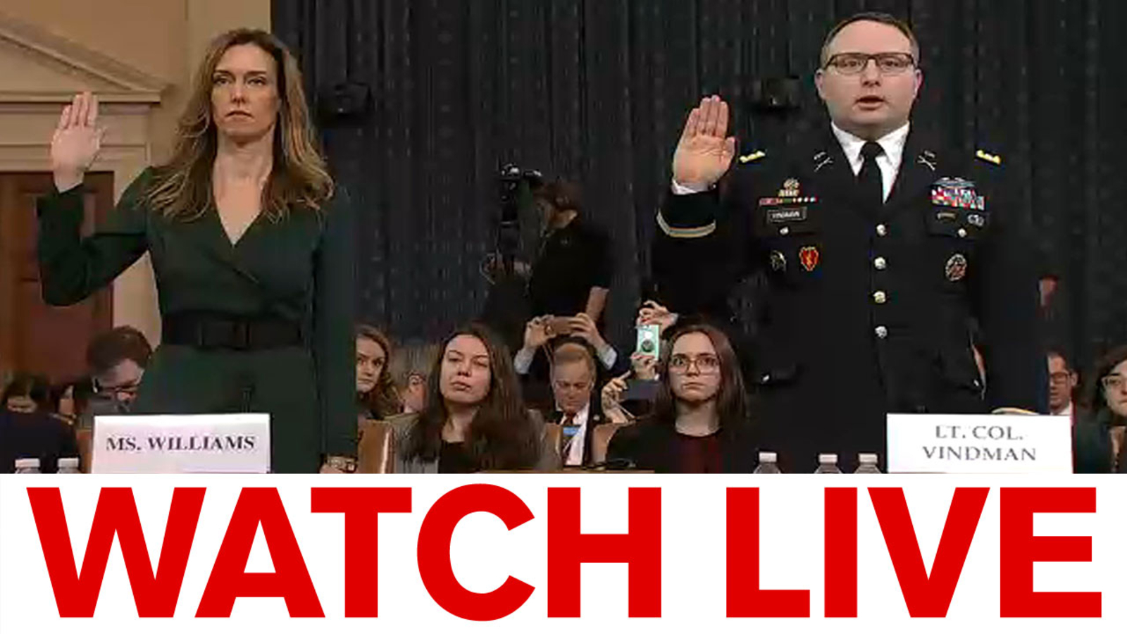 2 top national security aides testifying in Trump impeachment hearing