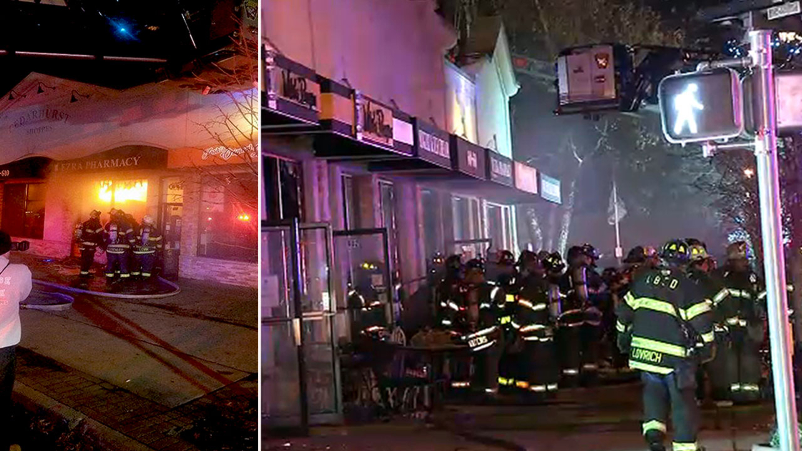 4alarm fire tears through row of shops in Cedarhurst ABC7 New York