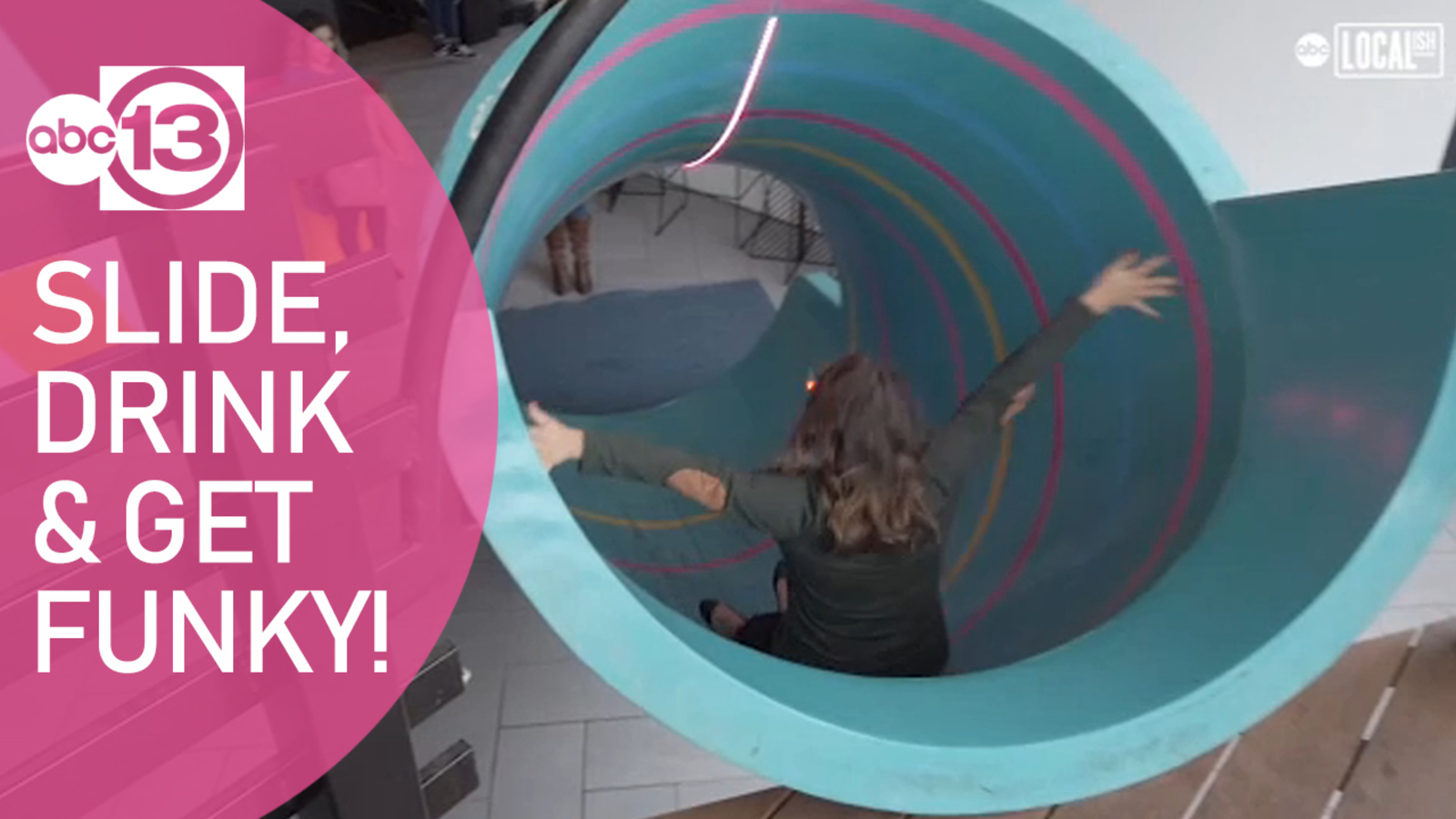 This Houston bar has a retro vibe with an indoor slide
