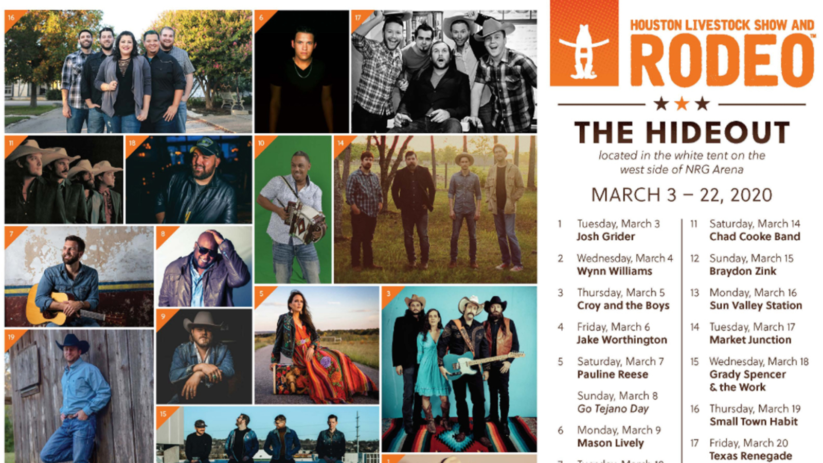 RodeoHouston releases list of 'The Hideout' performers ABC13 Houston