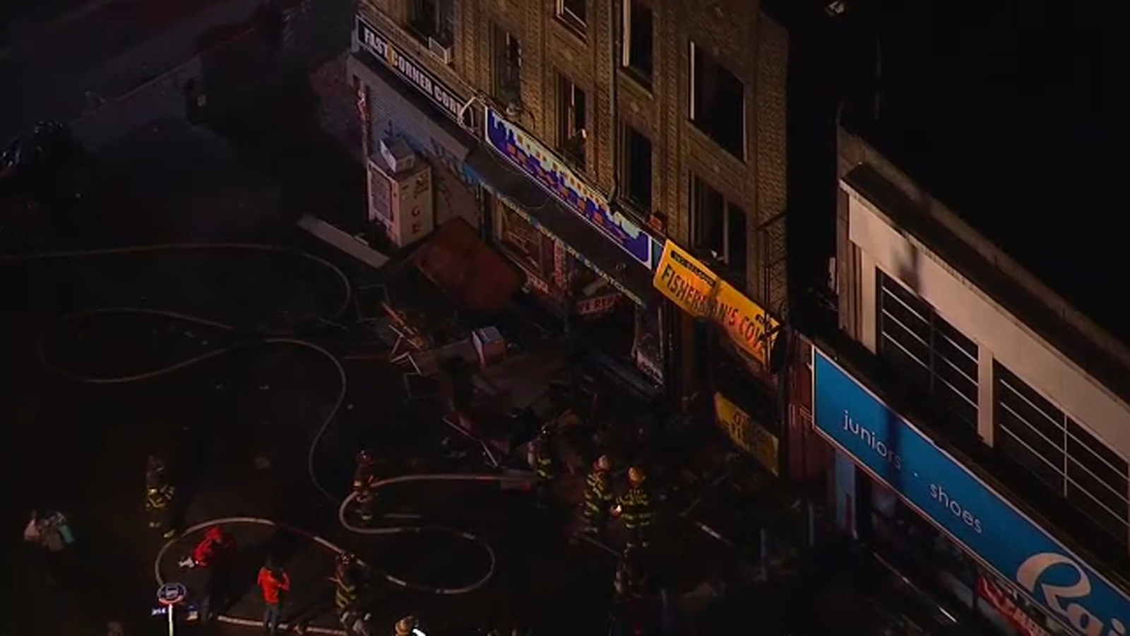 Fire burns through restaurant, apartments in Crown Heights - ABC7 New York