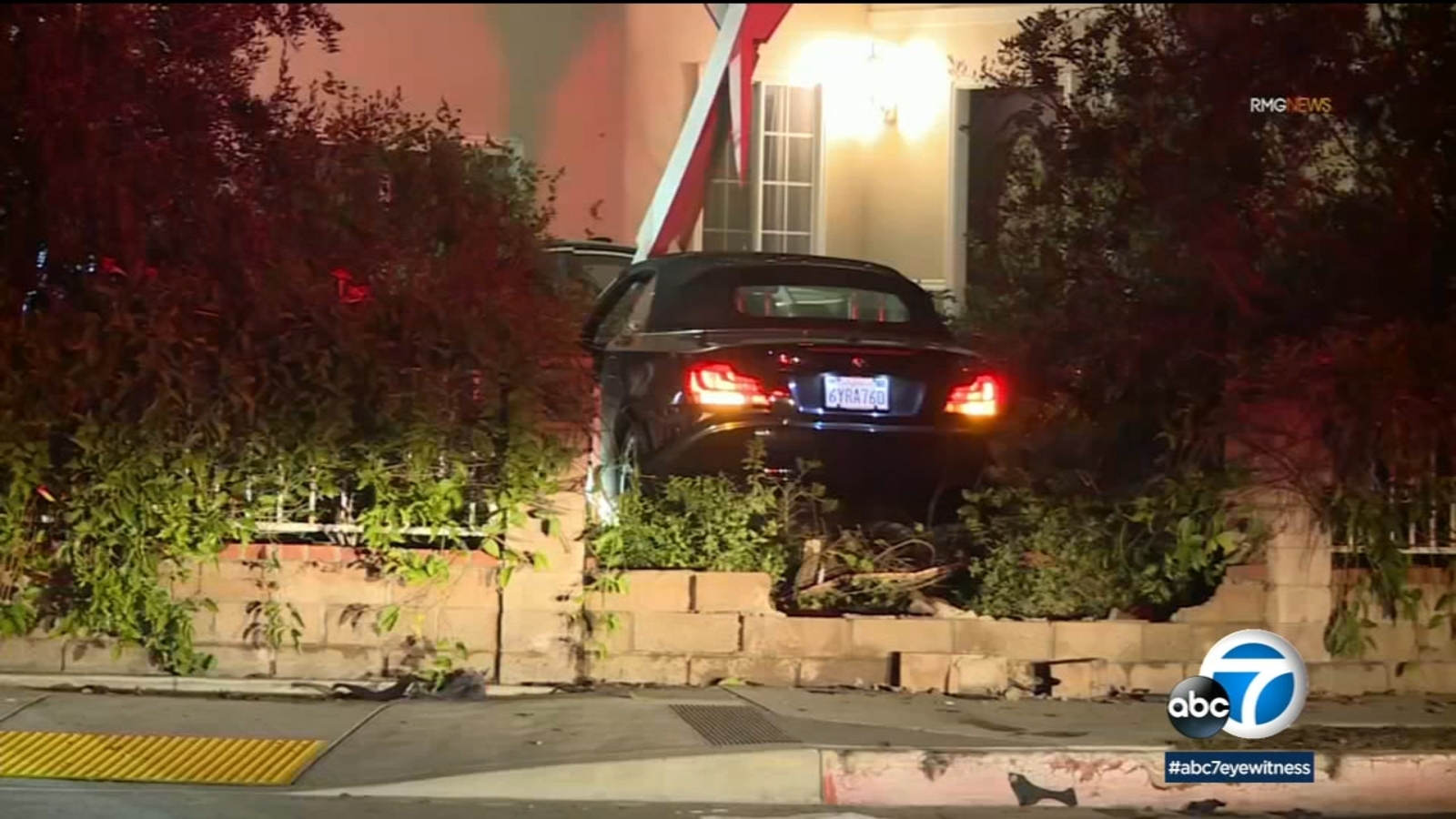 Van Nuys chase ends with suspected DUI driver crashing into front yard