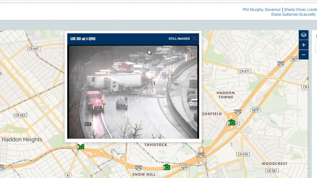 Jack-knifed tractor trailer shuts down portion of I-295