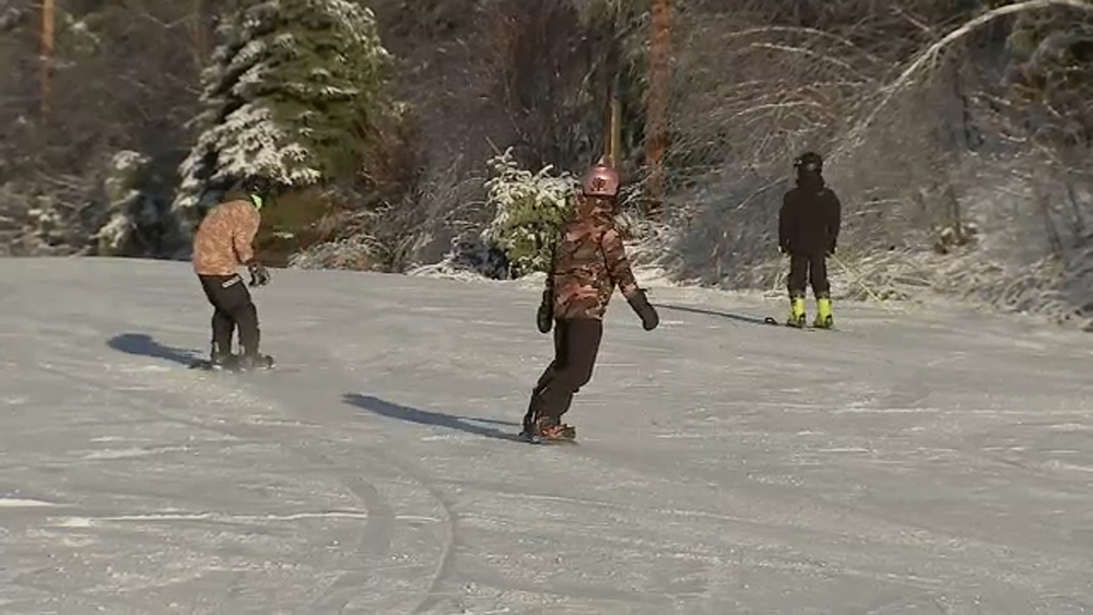 Snow-making machines in the Poconos