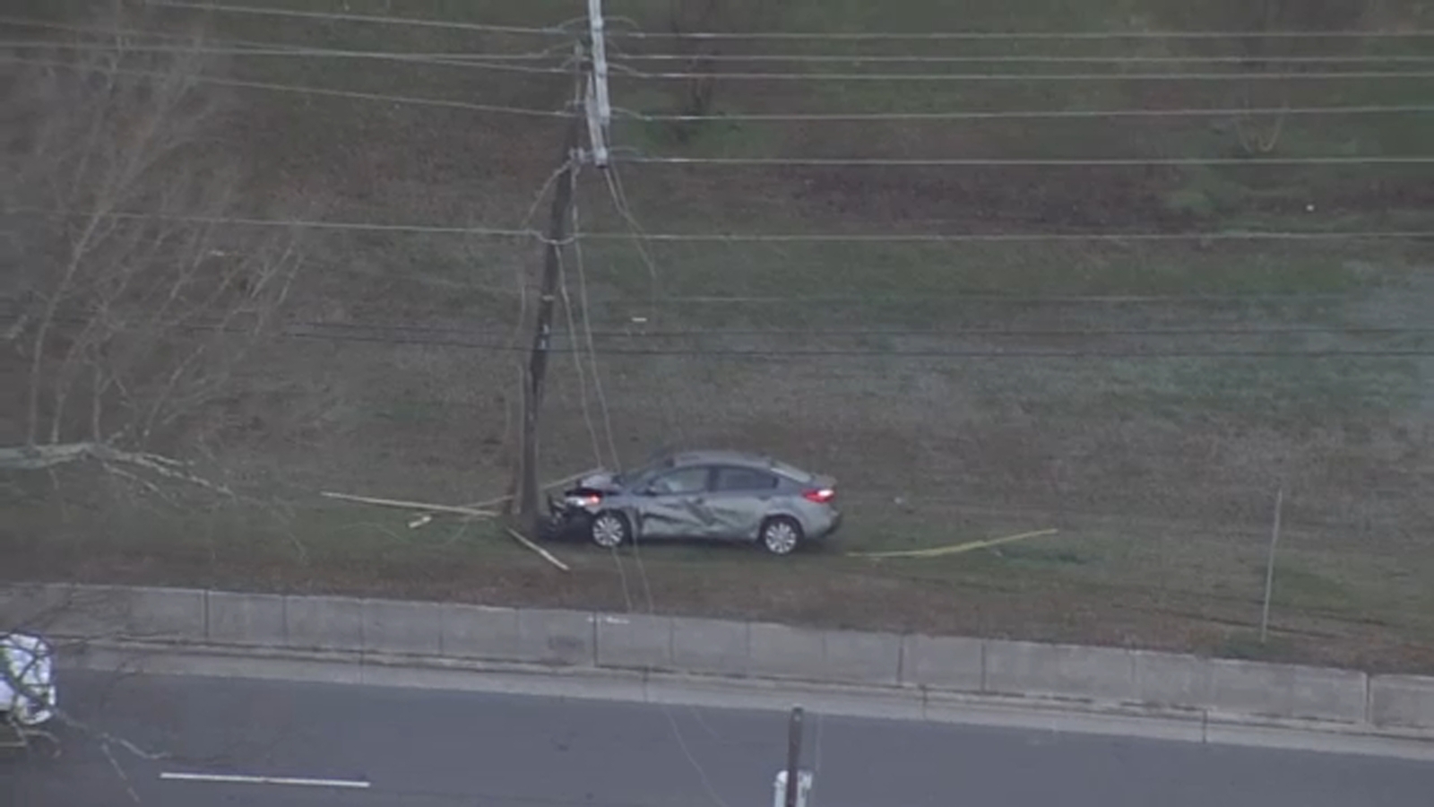 Part of Hillandale Road in Durham closed after car hits utility pole
