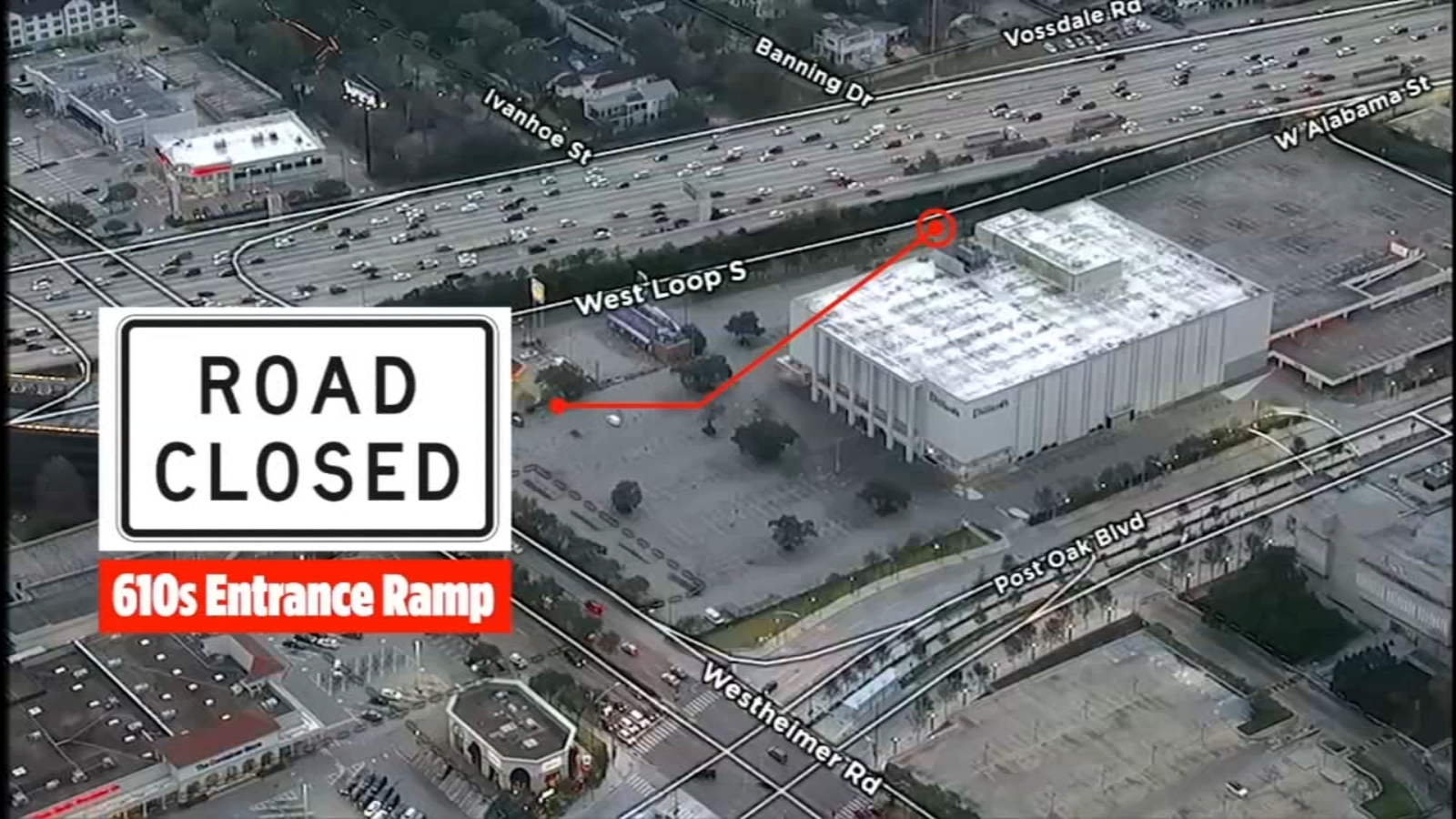 Major entrance ramp to the Galleria area closes for 2 months ABC13
