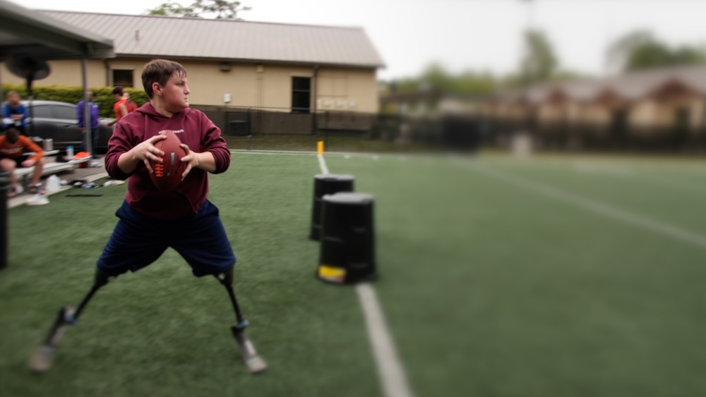 13-year-old double amputee focused on being NFL star
