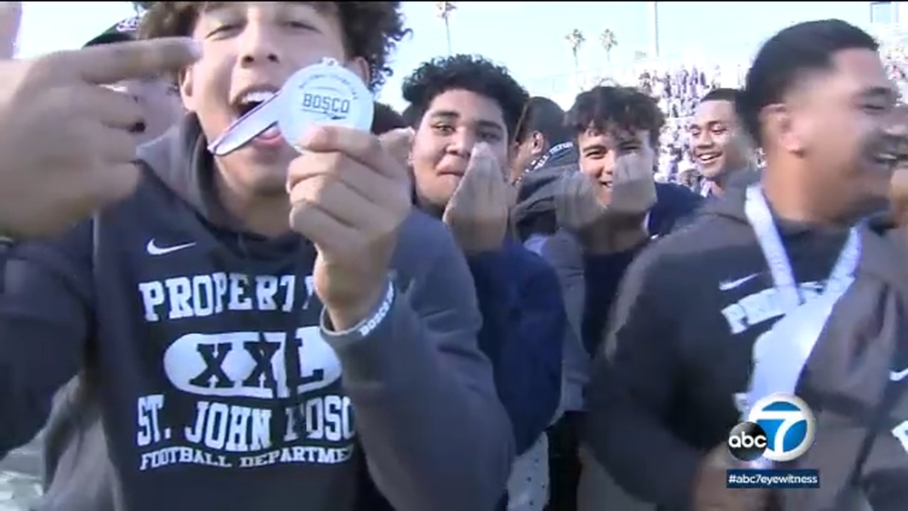 Bellflower hosts parade for Saint John Bosco's varsity football team
