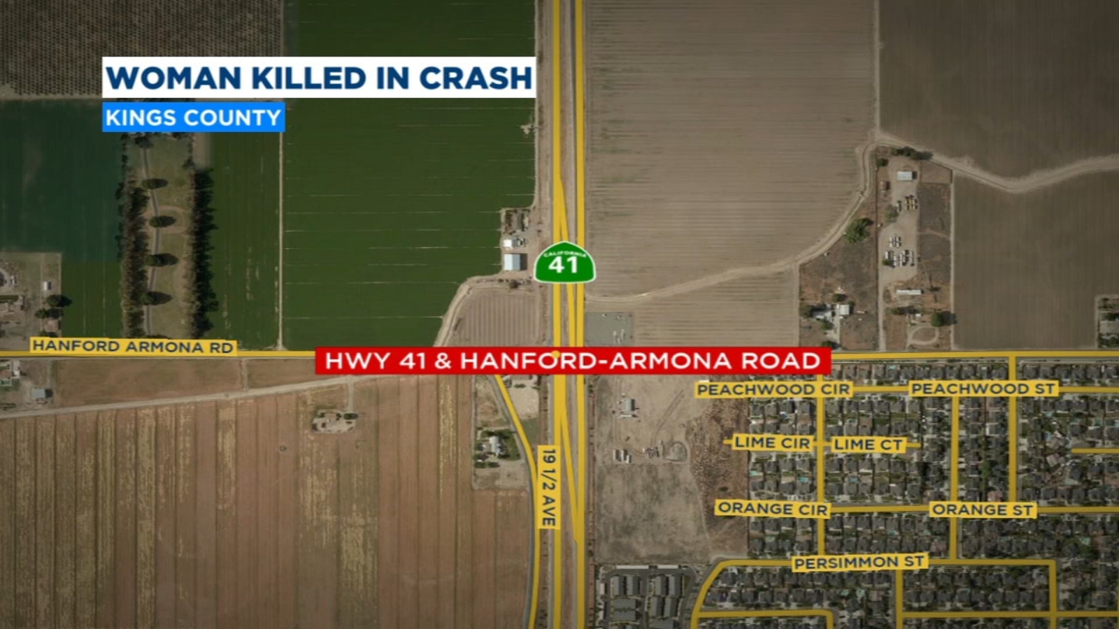 Pedestrian killed after walking onto State Route 41 near Lemoore at