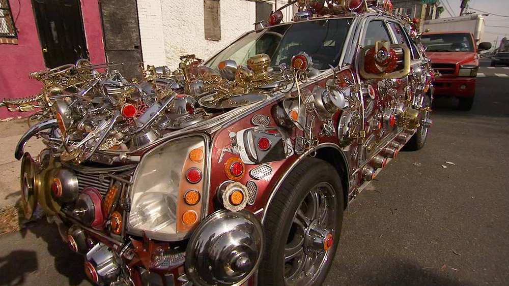 These decorated cars look like flying saucers