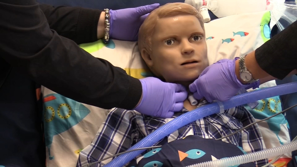Child simulator helping train home health care nurses at Lincoln Health Care in Conshohocken